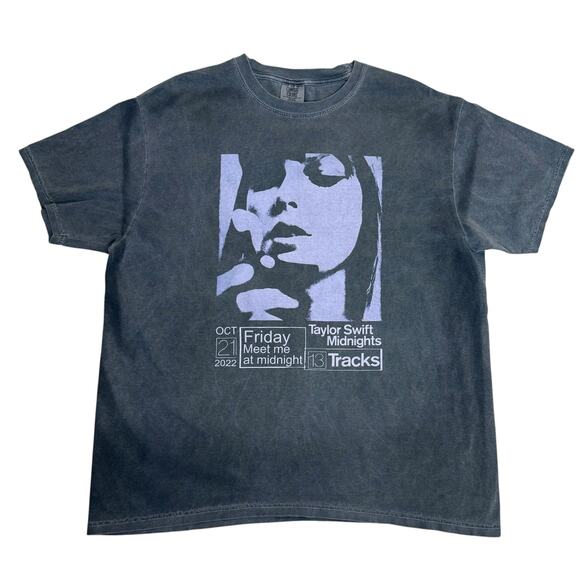 Taylor Swift Meet Me at Midnight Graphic Tee Gray XL Midnights tshirt Swiftie - Picture 1 of 9